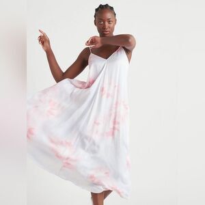 NWT $88 Dex PINK Tie Dye Satin Slip Midi Dress size  XL